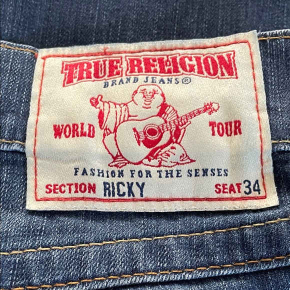 True Religion Ricky Distressed Blue Jeans - Picture 2 of 13